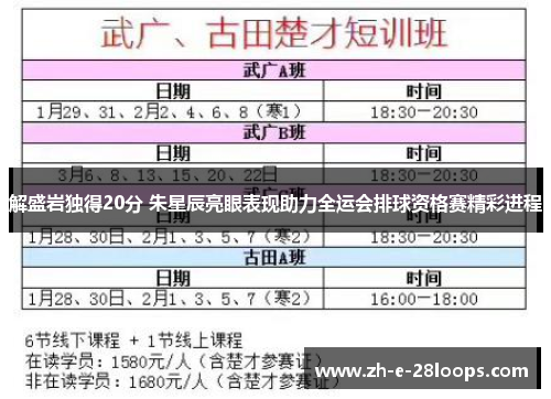 解盛岩独得20分 朱星辰亮眼表现助力全运会排球资格赛精彩进程